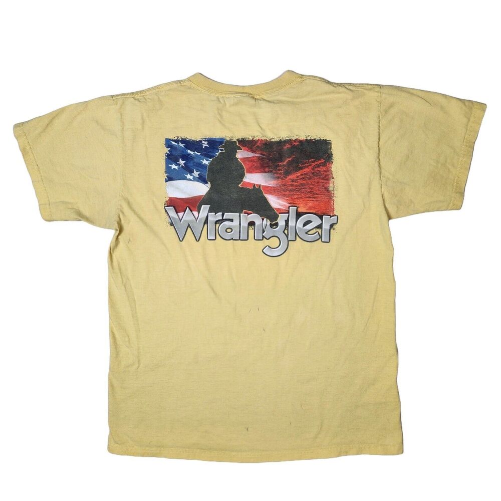 Vtg Wrangler Shirt Mens L Cowboy Chore Workwear Rodeo USA Western Bull Riding